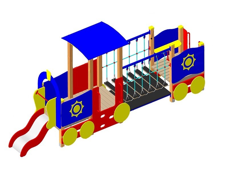 ИО-01.2 Игровое оборудование «Паровоз с открытым вагончиком»