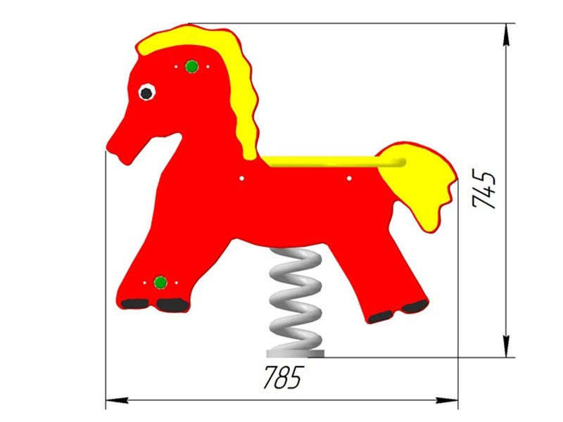 КБ-17 Качалка на одинарной пружине «Конь»